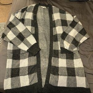 American Eagle checked cardigan duster